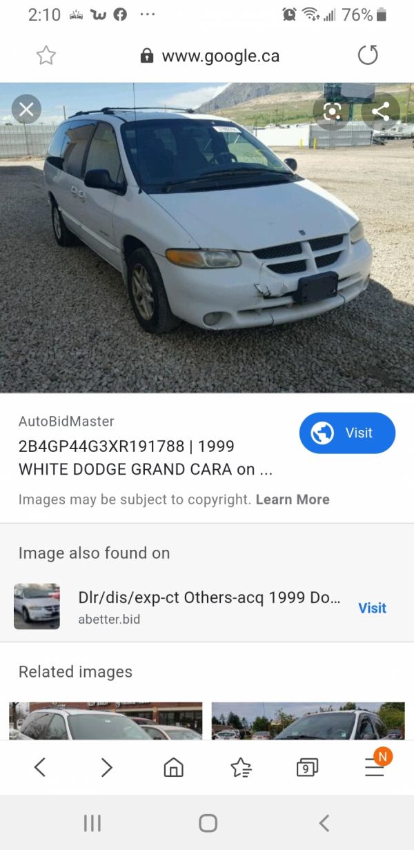 1999 Dodge Caravan For Sale in Winnipeg, MB Salvage Cars